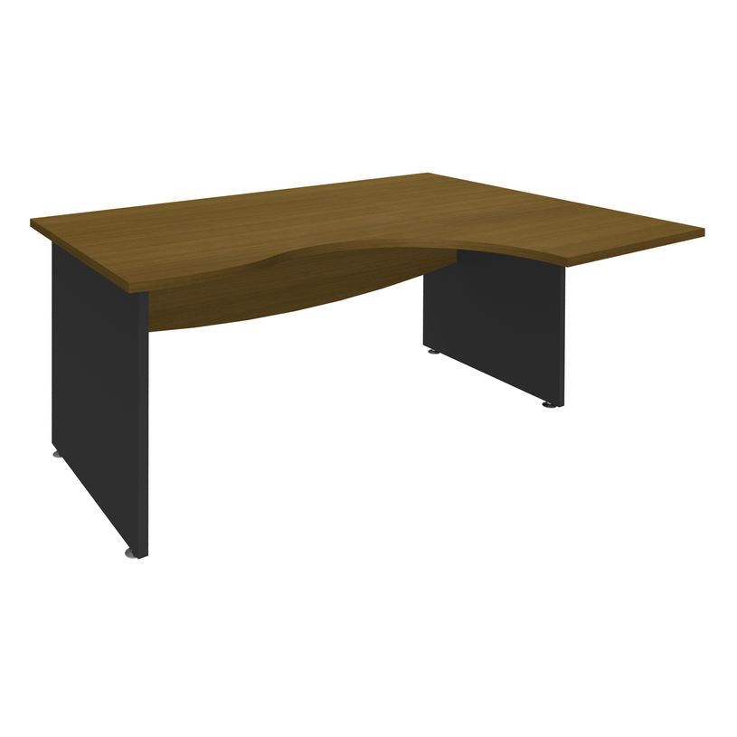 3253310462250-Bureau compact à droite DUAL - L180 cm - Pieds Anthracite - plateau imitation noyer (Pieds de renfort ou caisson bout de bureau obligat-P_405152140_1-0