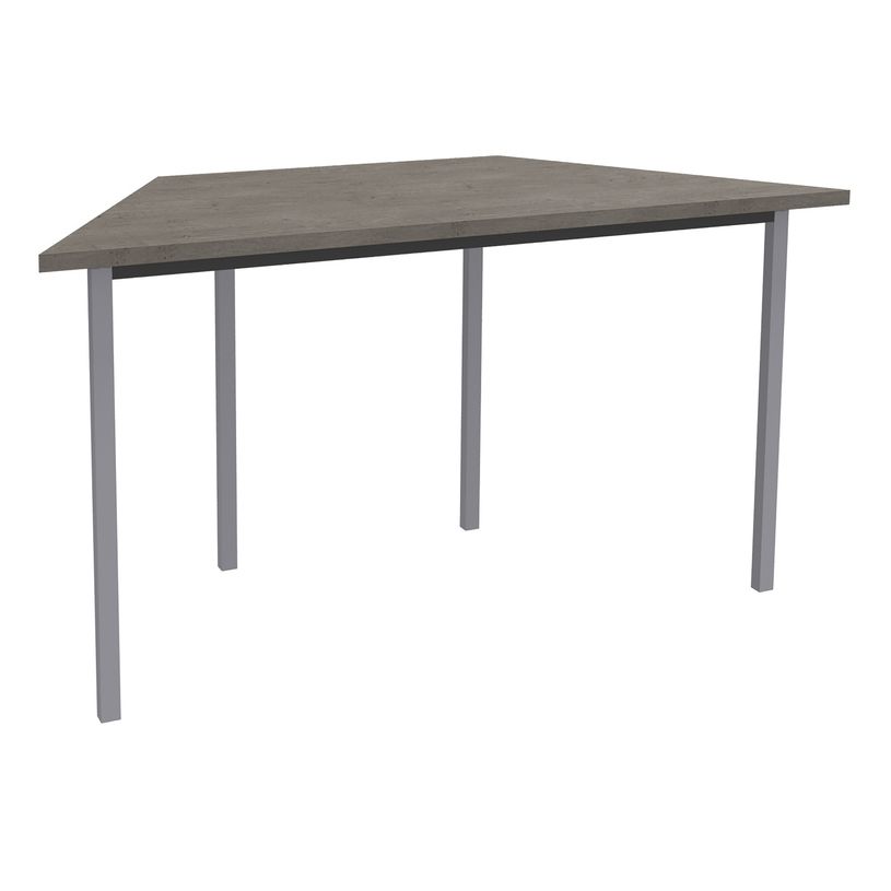 3253310480988-Table de réunion trapèze - 120 x 60 cm - Pieds carrés anthracite - imitation chêne gri-P_405152169_1-0