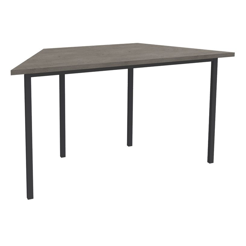 3253310199958-Table de réunion trapèze - 140 x 70 cm - Pieds carrés anthracite - imitation chêne gri-P_405152178_1-0