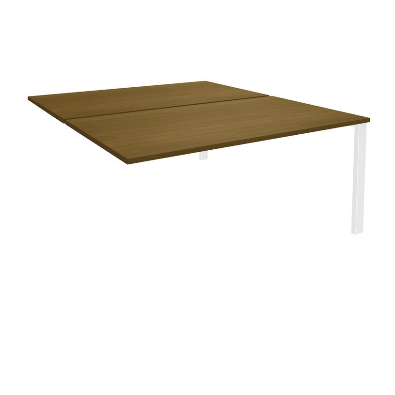 3253310268883-Bureau Bench IRIS - L180 cm - Plan suivant - Pieds blanc - plateau imitation noyer-P_405152202_1-0