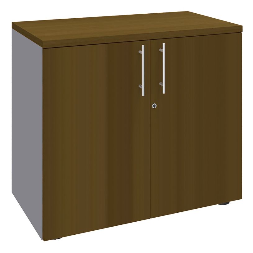 3253310274259-Armoire basse IRIS - H72 x L80 x P47 - 2 portes - Corps aluminium - Dessus et portes imita-P_405152219_1-0