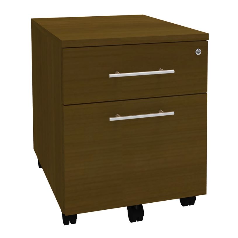 3253310438255-Caisson mobile IRIS - L43 x H56 x P60 cm - 2 tiroirs - imitation noyer-P_405152224_1-0