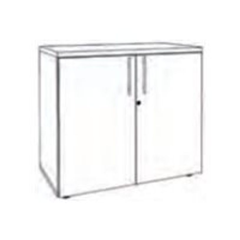 3253310274716-Armoire basse IDRA/DUAL - H72 x L80 x P47 - 2 portes - Corps alu - Dessus et portes imitat-P_405152521_2-4