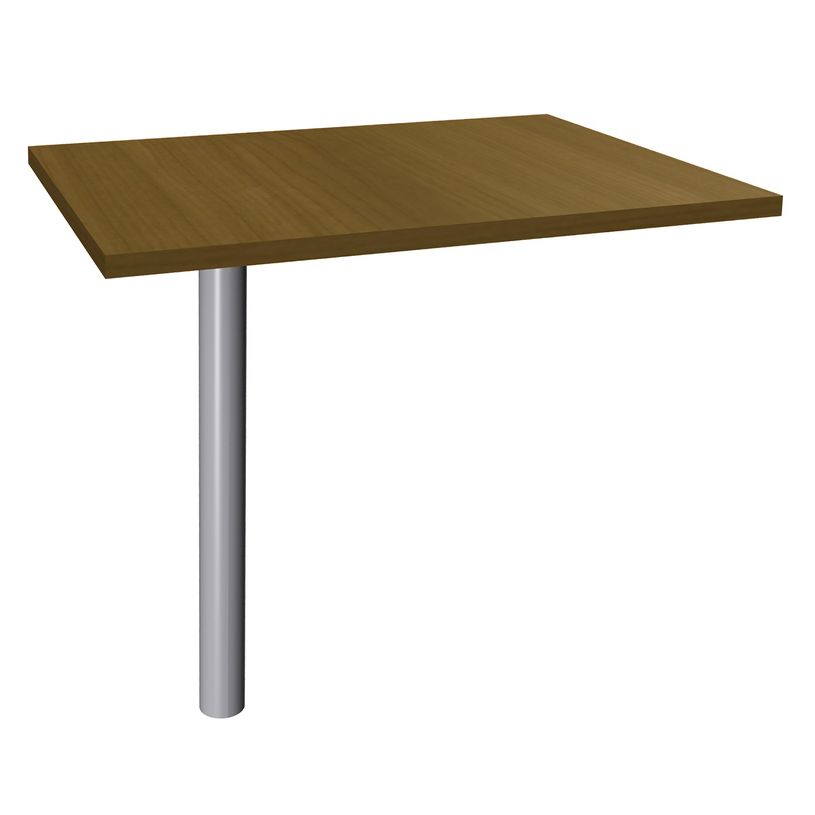 3253310380059-Extension IDRA/DUAL sur Pied tube - 80 x 60 cm - Pied alu - plateau imitation noyer-P_405152531_1-0