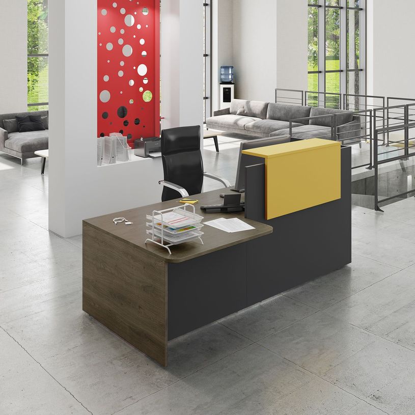 3253310542853-Banque d'accueil OLA - Ensemble composé d'un module haut + un module PMR et d'une tablette jaune curry -P_405152536_4-3