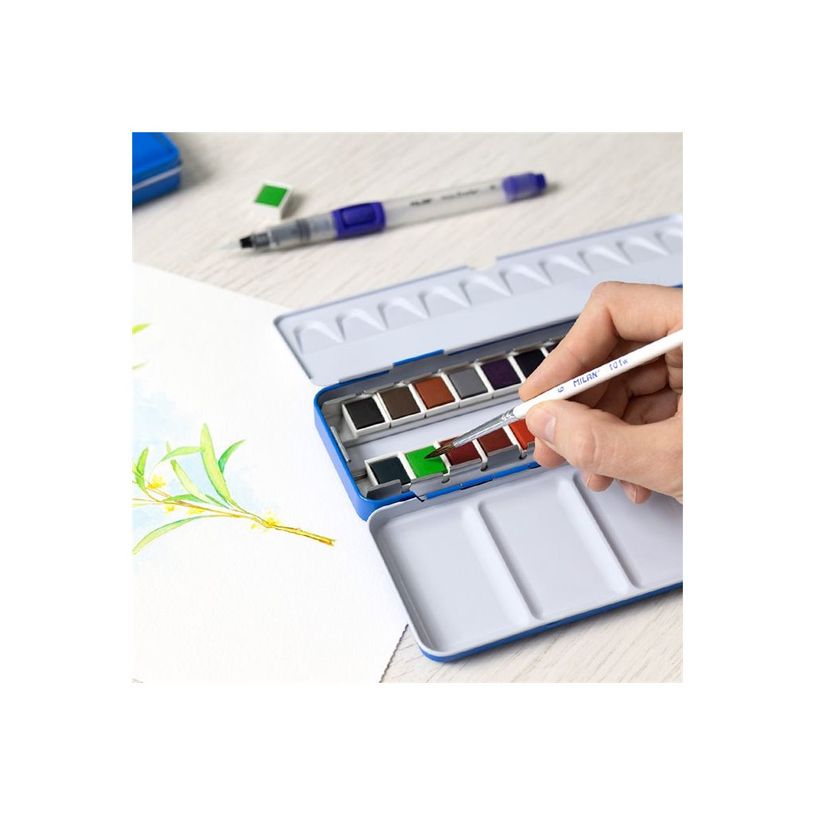 8411574101710-MILAN - Ensemble de peinture - 12 parties - aquarelle - 12 couleurs - opaque - demi-platea-P_405152624_3-5
