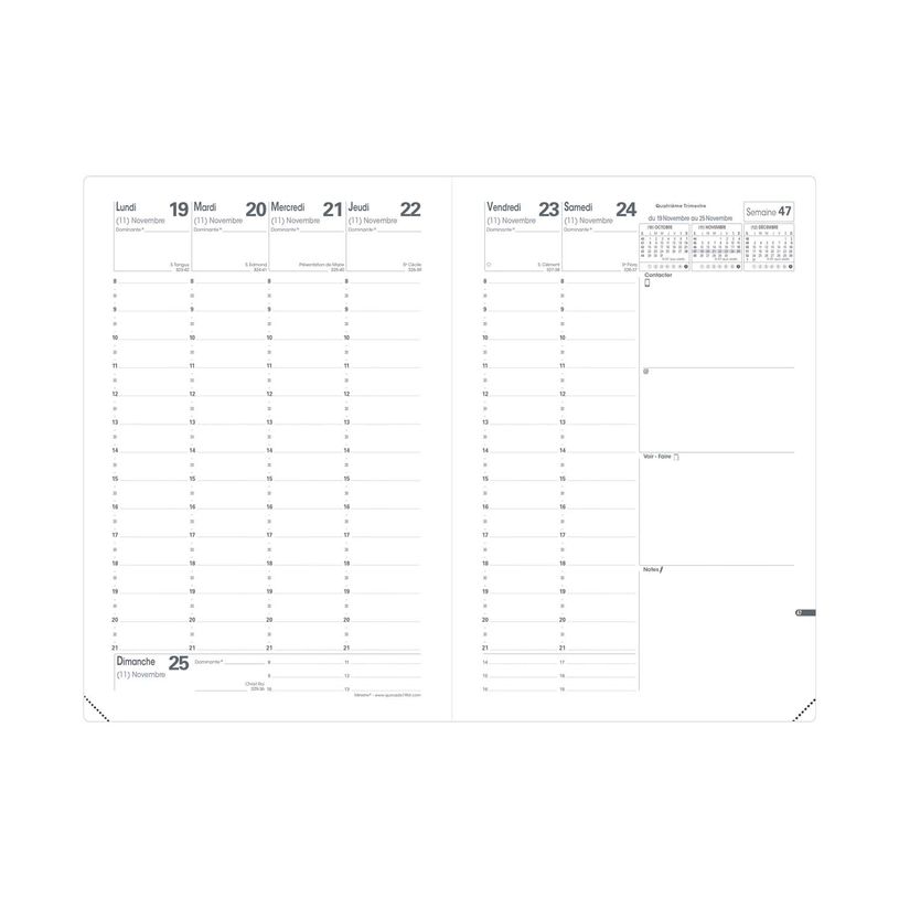 3371010481491-Quo Vadis - Agenda - Ministre - Semainier Planning - Français - Impala - Orange - 14 mois de décembre à janvier - 16x24 cm - Papier Clairefontaine blanc - Fabri--1