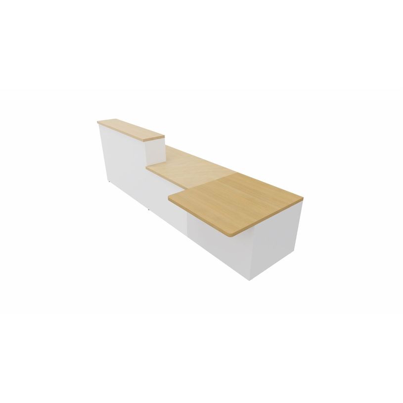 3617350000238-Module d'accueil PMR GUEST - extrémité gauche - L100 x H74 cm - corps blanc plateau chêne clair (habil-P_405153292_2-1