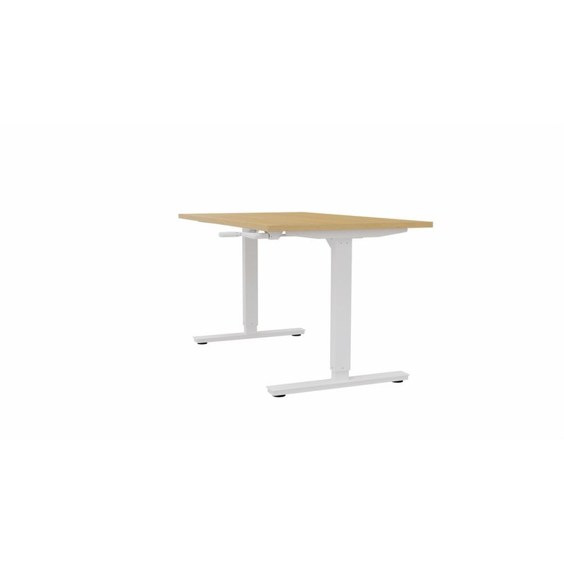 3617350004595-Bureau AXEL assis/debout - réglage par manivelle - L140 x P80 cm - plateau imitation chê-P_405153331_1-0