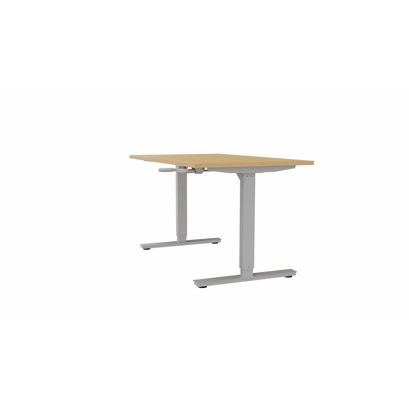 3617350004588-Bureau AXEL assis/debout - réglage par manivelle - L140 x P80 cm - plateau imitation chê-P_405153332_1-0