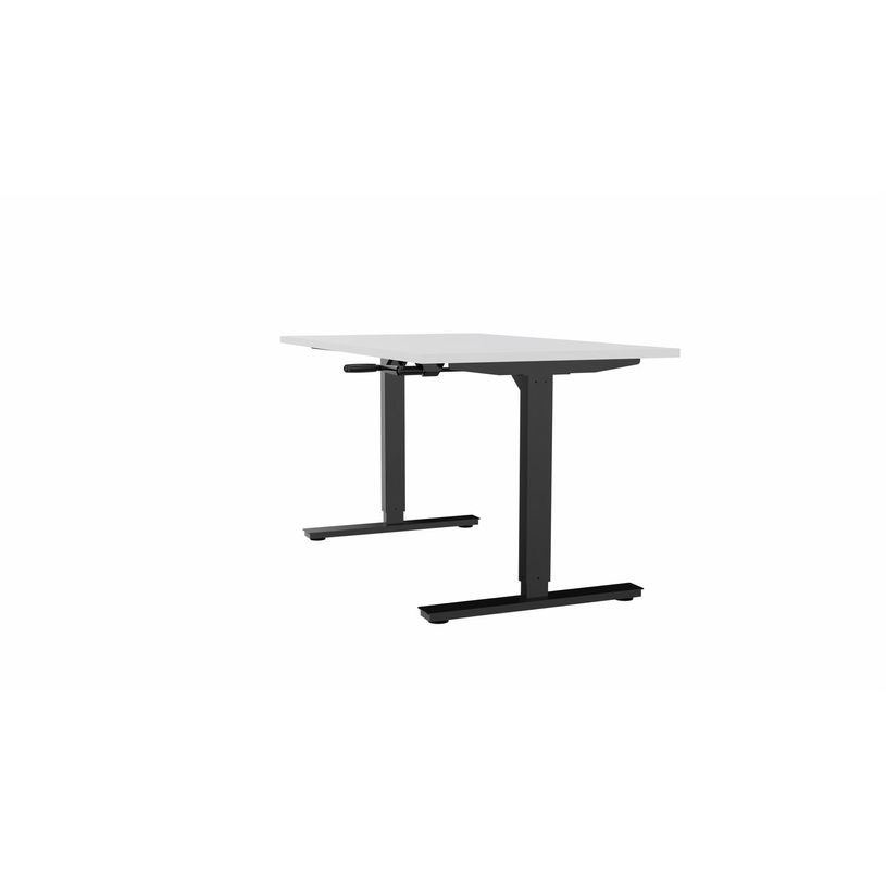 3617350004571-Bureau AXEL assis/debout - réglage par manivelle - L160 x P80 cm - plateau blanc - pieds -P_405153333_1-0