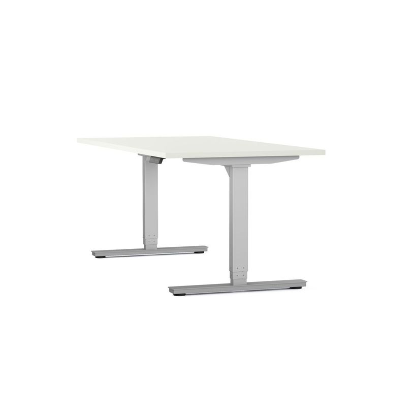 3617350004199-Bureau électrique AXEL -  bureau assis/debout  - L200 cm - plateau blanc - pieds gris-P_405153371_1-0
