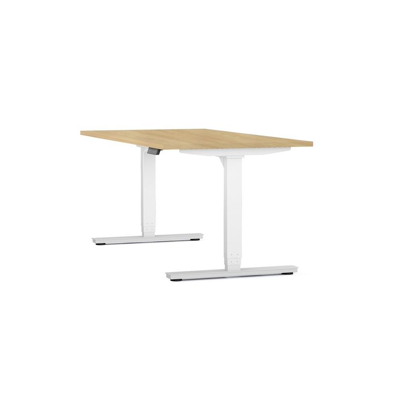 3617350004175-Bureau électrique AXEL -  bureau assis/debout  - L200 cm - plateau imitation chêne clair-P_405153373_1-0