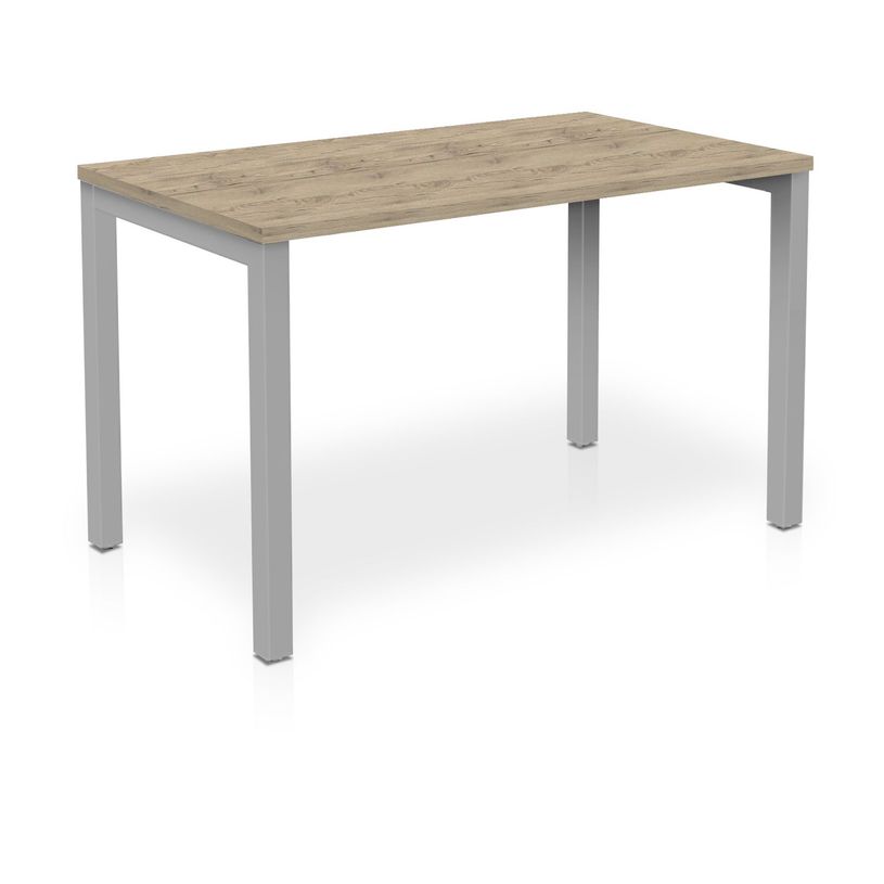 3617350003963-Bureau ARIAL - L140 x P80 cm - plateau imitation chêne brunswick - pieds gris aluminium-P_405153378_1-0