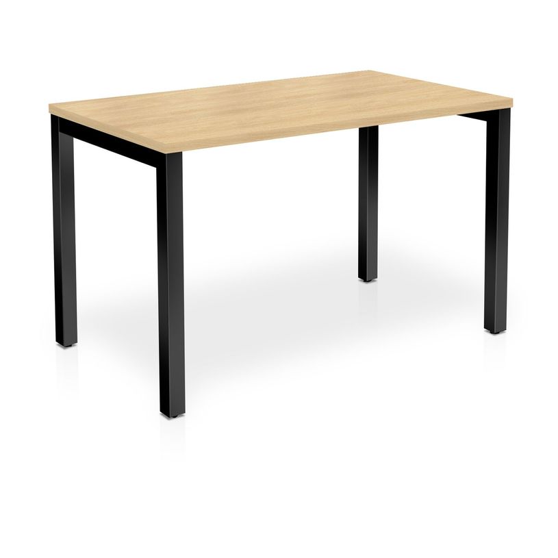 3617350003925-Bureau ARIAL - L140 x P80 cm - plateau imitation chêne clair - pieds noirs-P_405153382_1-0