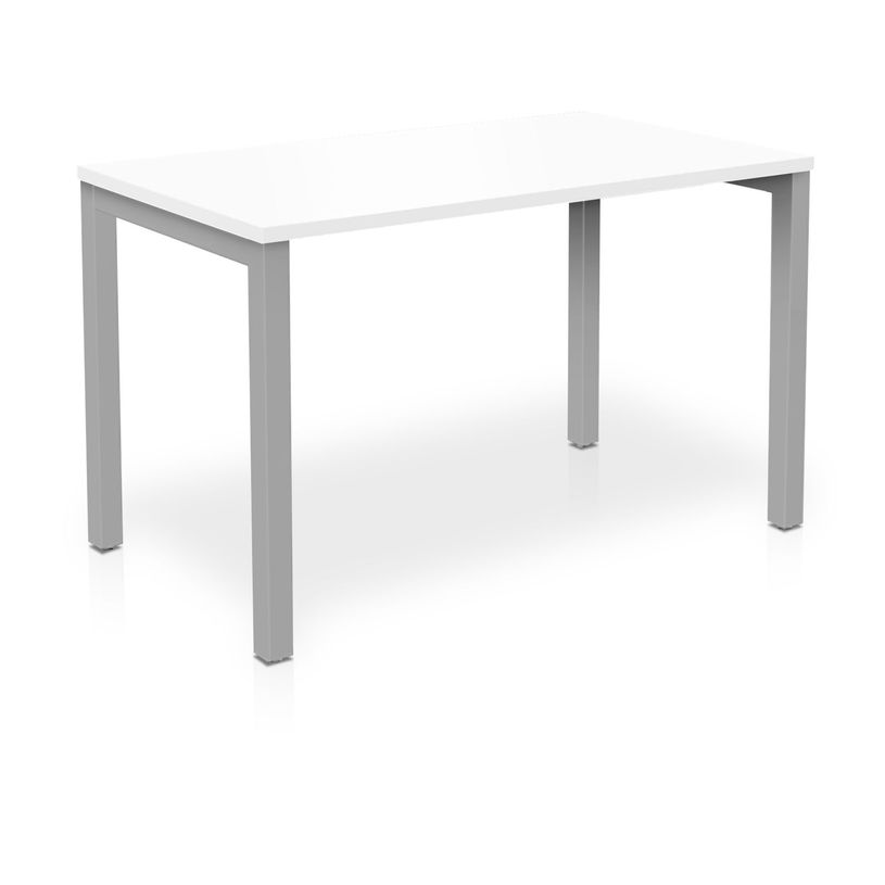 3617350003901-Bureau ARIAL - L160 x P80 cm - plateau blanc - pieds gris aluminium-P_405153384_1-0