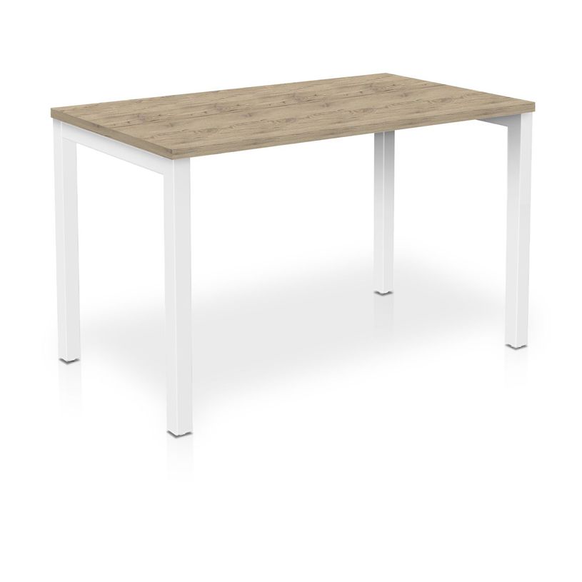 3617350003765-Bureau ARIAL - L180 x P80 cm - plateau imitation chêne brunswick - pieds blancs-P_405153398_1-0