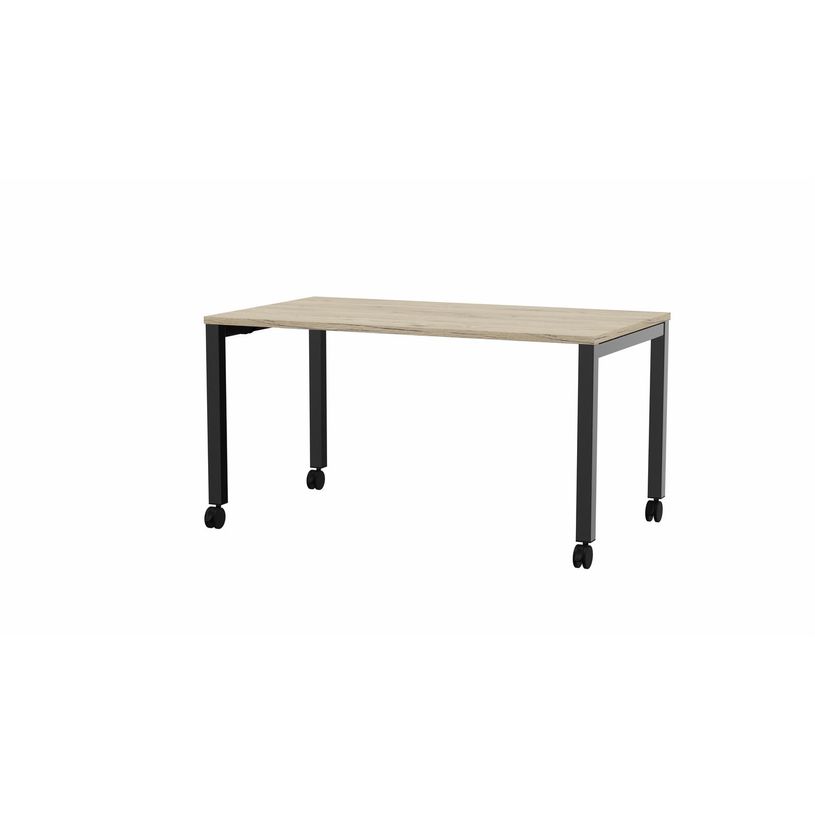 3617350002690-Table de réunion mobile ARIAL - L180 x P80 cm - plateau imitation chêne brunswick - pied-P_405153424_1-0