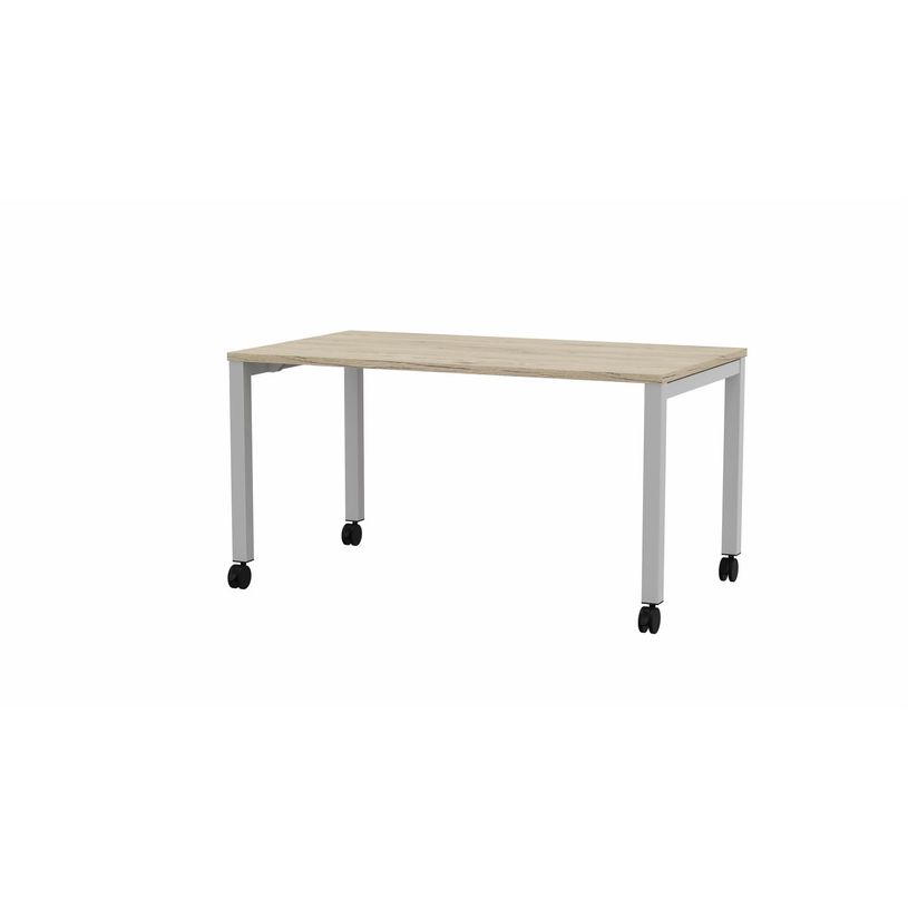 3617350001891-Table de réunion mobile ARIAL - L120 x P80 cm - plateau imitation chêne brunswick - pied-P_405153432_1-0