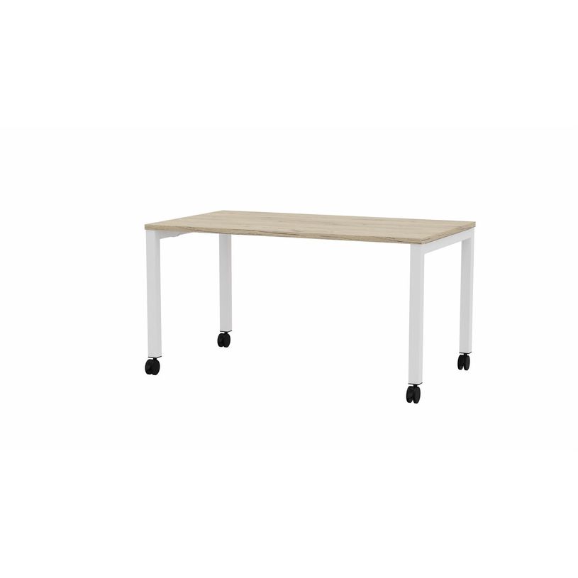 3617350001877-Table de réunion mobile ARIAL - L120 x P80 cm - plateau imitation chêne brunswick - pied-P_405153434_1-0