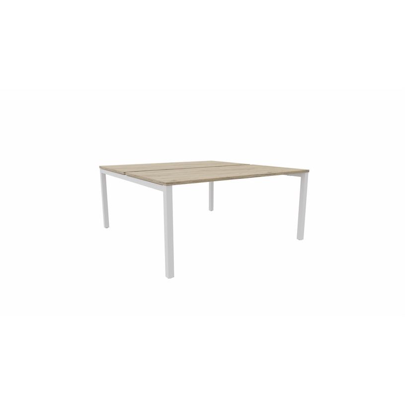 3617350003673-Bureau Bench ARIAL - L140 x P165 cm - plateau imitation chêne brunswick - pieds blancs-P_405153442_1-0