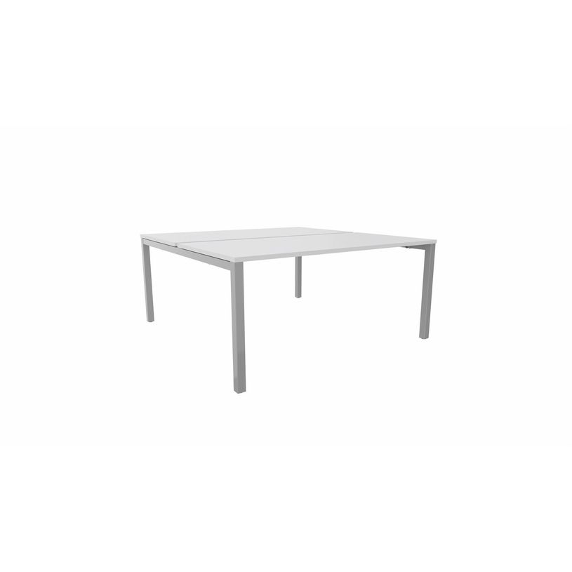 3617350003635-Bureau Bench ARIAL - L160 x P165 cm - plateau blanc - pieds gris aluminium-P_405153446_1-0
