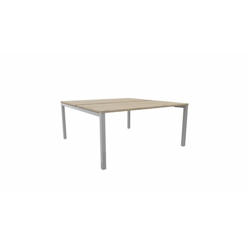 3617350003512-Bureau Bench ARIAL - L180 x P165 cm - plateau imitation chêne brunswick - pieds gris alum-P_405153458_1-0