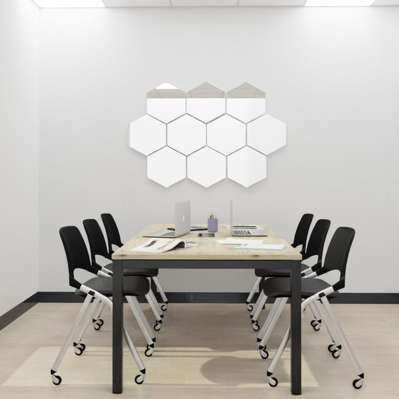 3617350002249-Table de réunion ARIAL - L200 x P100 cm - plateau imitation chêne brunswick - pieds noirs (tra-P_405153522_2-1