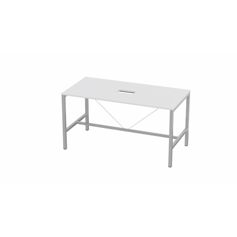 3617350002195-Table de réunion haute ARIAL - L200 x P100 x H104,5 cm - plateau blanc - pieds gris (trap-P_405153527_1-0