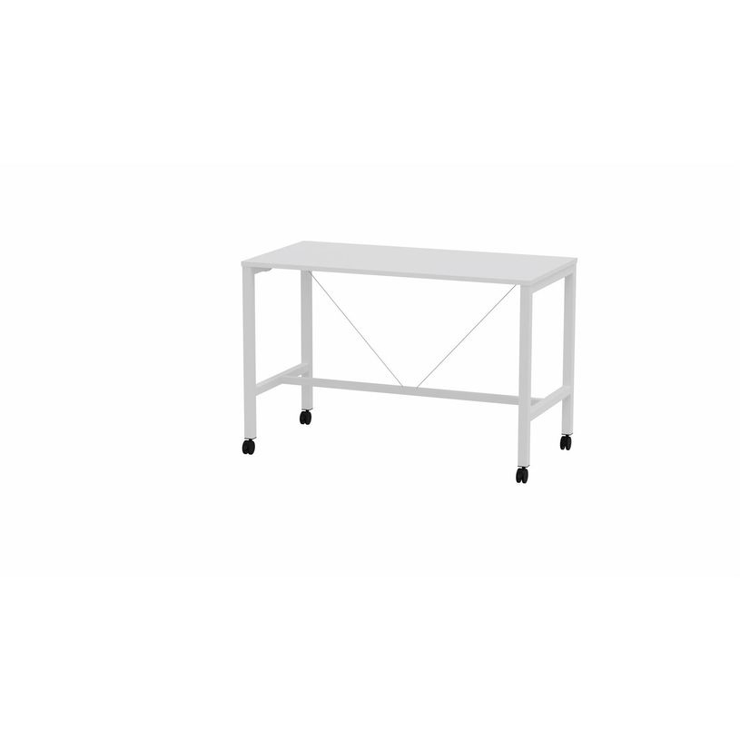 3617350002355-Table de réunion mobile et haute ARIAL - L200 x P100 x H104,5 cm - plateau blanc - pieds -P_405153565_1-0