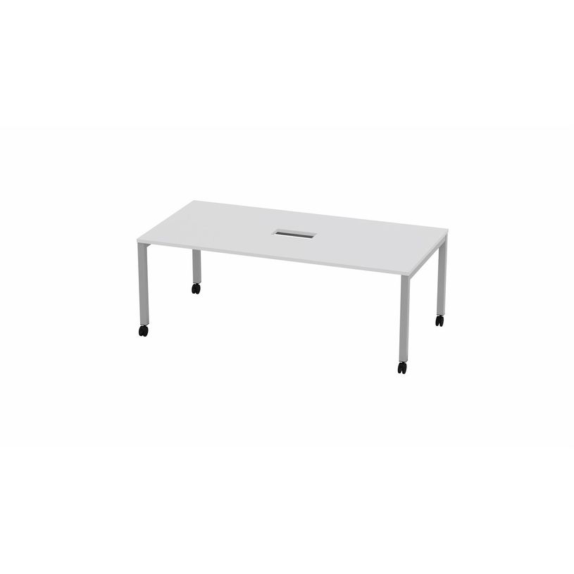 3617350002102-Table de réunion mobile ARIAL - L200 x P100 cm - plateau blanc - pieds gris (trappe non i-P_405153572_1-0