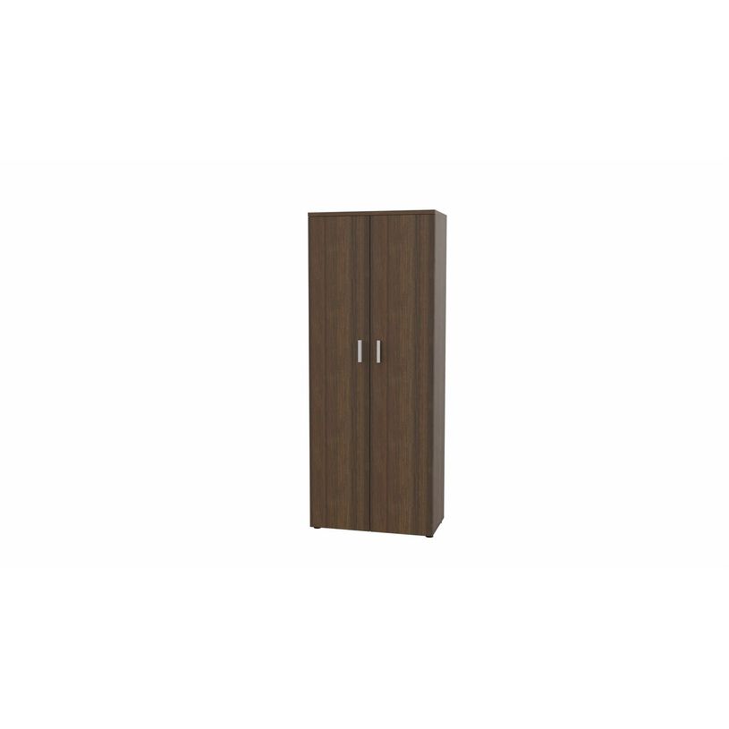 3617350001808-Armoire haute MOKA - 2 portes - L80 x P43,2 x H202,1 cm - imitation noyer brun - poignées-P_405153625_1-0