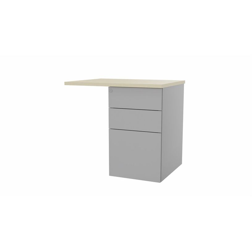 3617350004908-Retour sur caisson bout de bureau CONECT - L80 x P60 cm - plateau imitation érable - pied-P_405153671_1-0