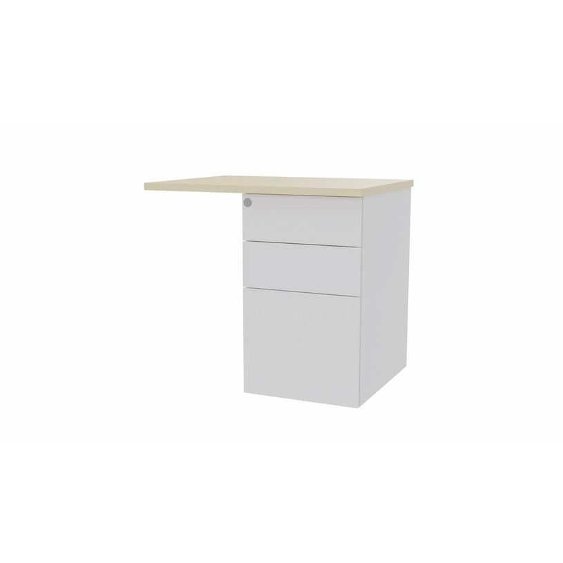 3617350004885-Retour sur caisson bout de bureau CONECT - L80 x P60 cm - plateau imitation érable - pied-P_405153673_1-0