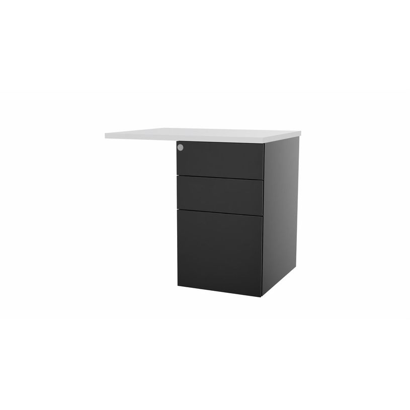 3617350004861-Retour sur caisson bout de bureau CONECT - L80 x P60 cm - plateau blanc - pieds noirs-P_405153675_1-0