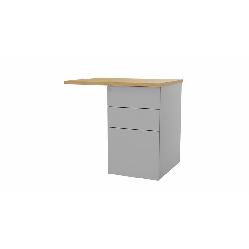 3617350004847-Retour sur caisson bout de bureau CONECT - L80 x P60 cm - plateau imitation chêne clair --P_405153677_1-0