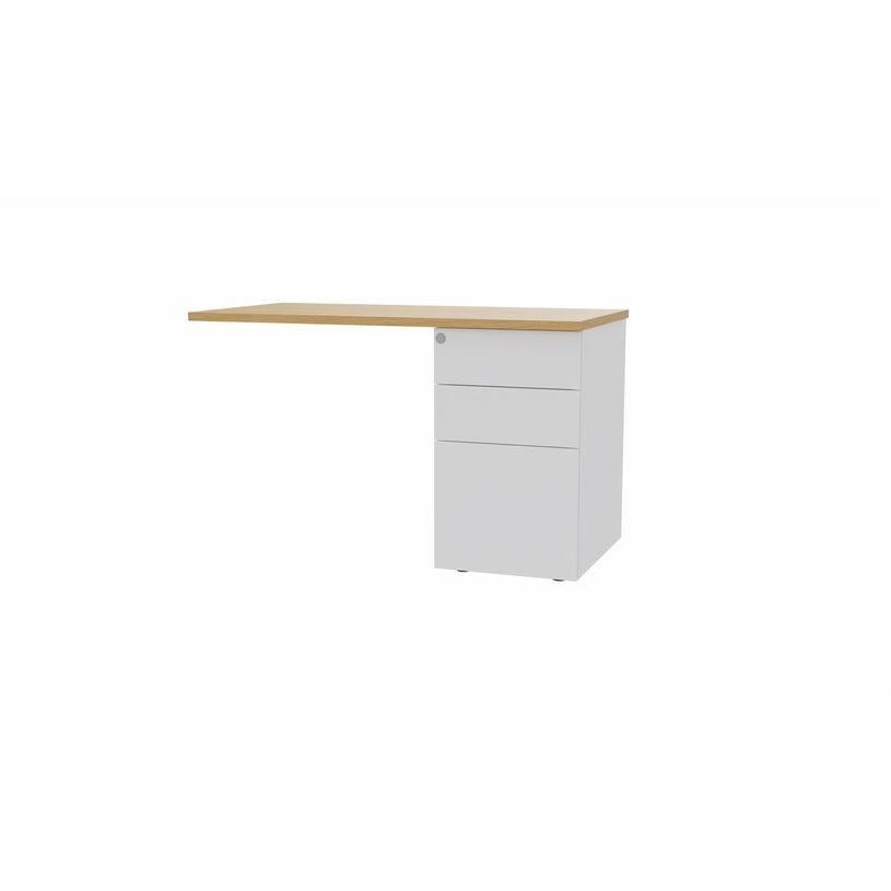3617350004731-Retour sur caisson bout de bureau CONECT - L120 x P60 cm - plateau imitation chêne clair -P_405153688_1-0