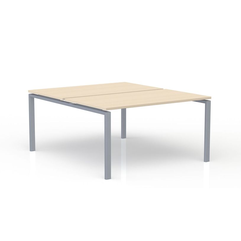 3617350005530-Bureau Bench CONECT - L140 x P165 cm - plateau imitation érable - pieds gris-P_405153689_1-0