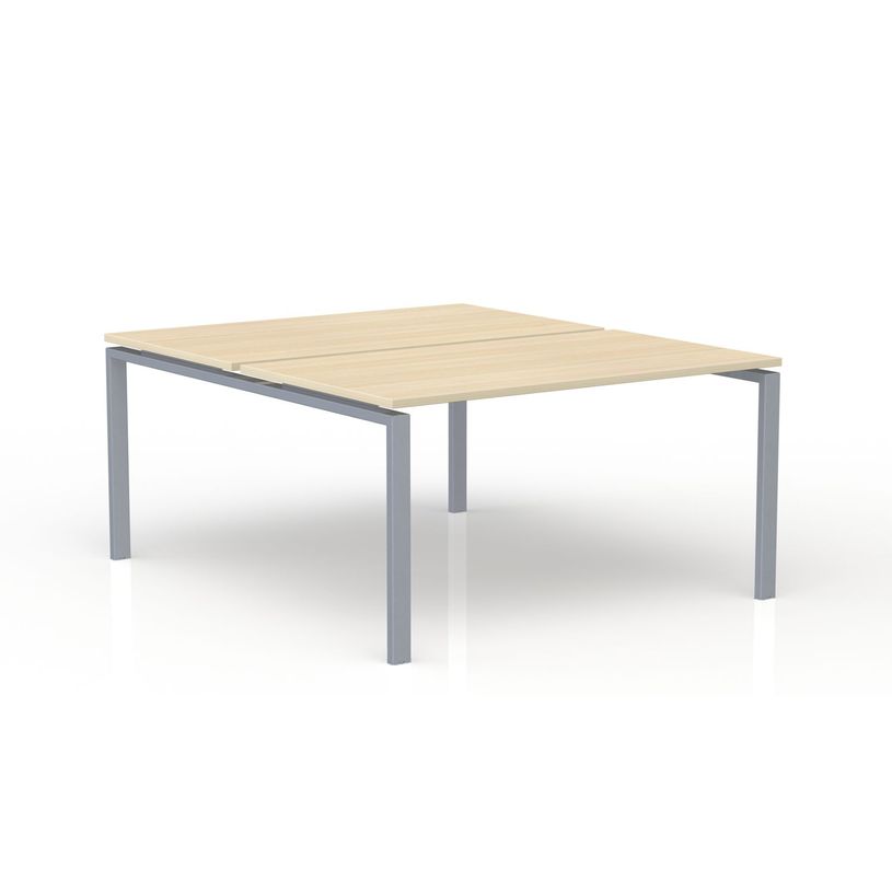 3617350005479-Bureau Bench CONECT - L140 x P165 cm - plateau imitation chêne clair - pieds gris-P_405153695_1-0