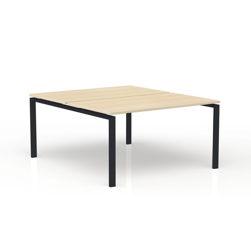 3617350005462-Bureau Bench CONECT - L140 x P165 cm - plateau imitation chêne clair - pieds noirs-P_405153696_1-0
