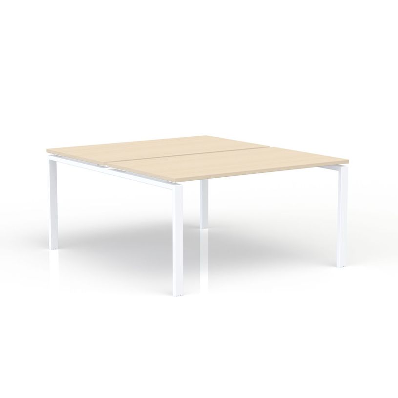 3617350005424-Bureau Bench CONECT - L160 x P165 cm - plateau imitation érable - pieds blancs-P_405153700_1-0