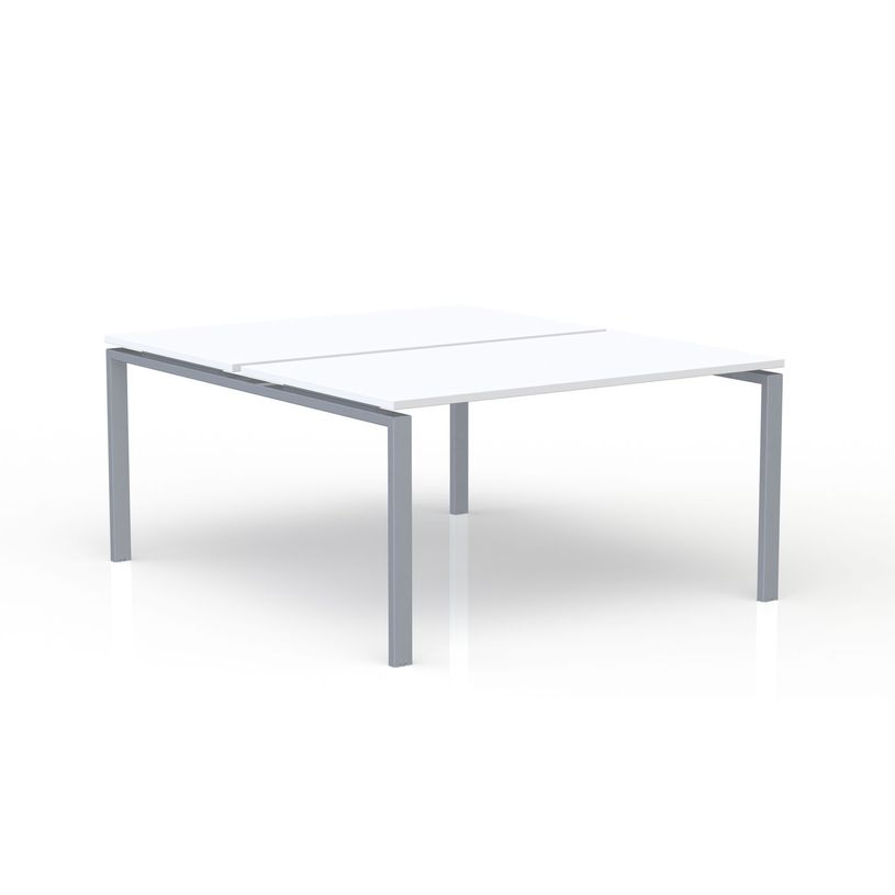 3617350005417-Bureau Bench CONECT - L160 x P165 cm - plateau blanc - pieds gris-P_405153701_1-0