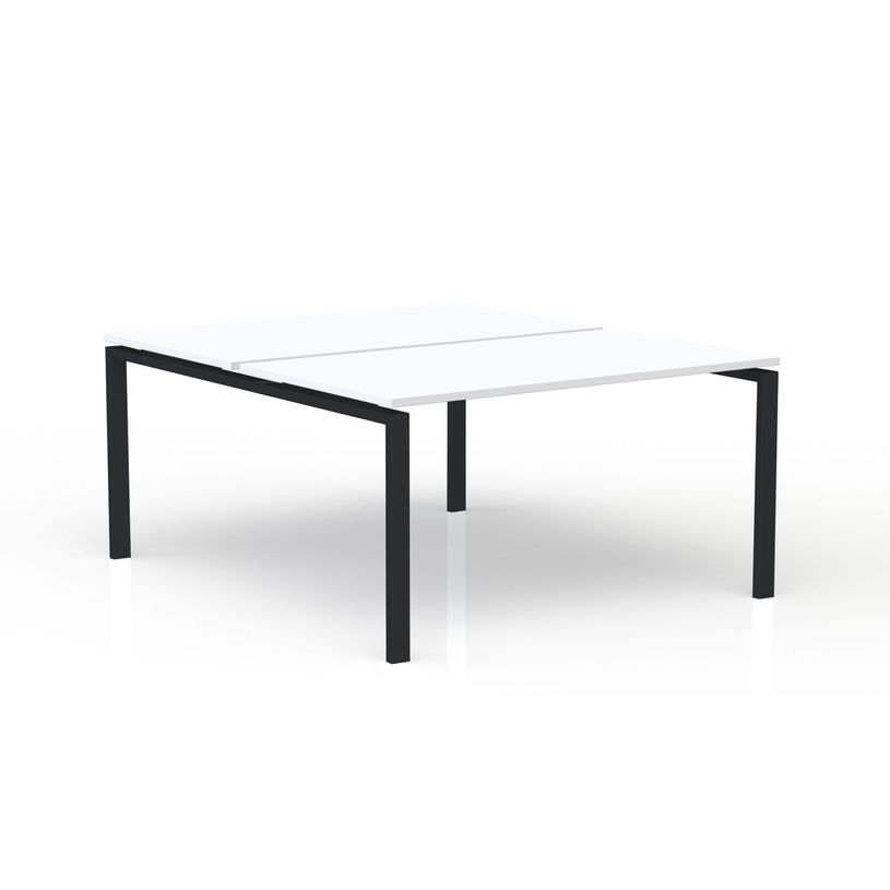 3617350005400-Bureau Bench CONECT - L160 x P165 cm - plateau blanc - pieds noirs-P_405153702_1-0