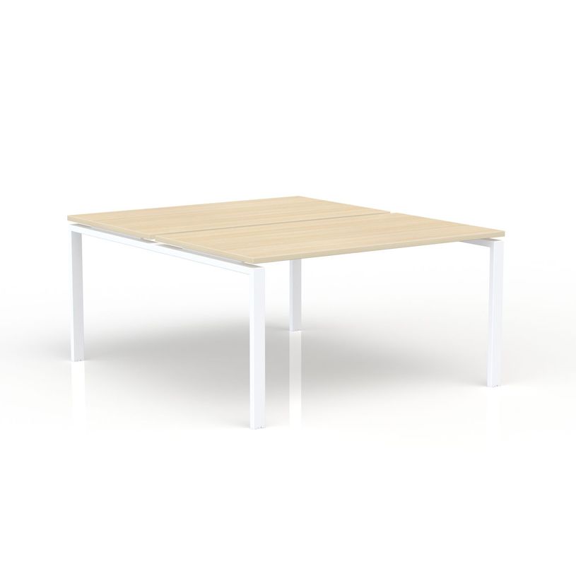 3617350005363-Bureau Bench CONECT - L160 x P165 cm - plateau imitation chêne clair - pieds blancs-P_405153706_1-0