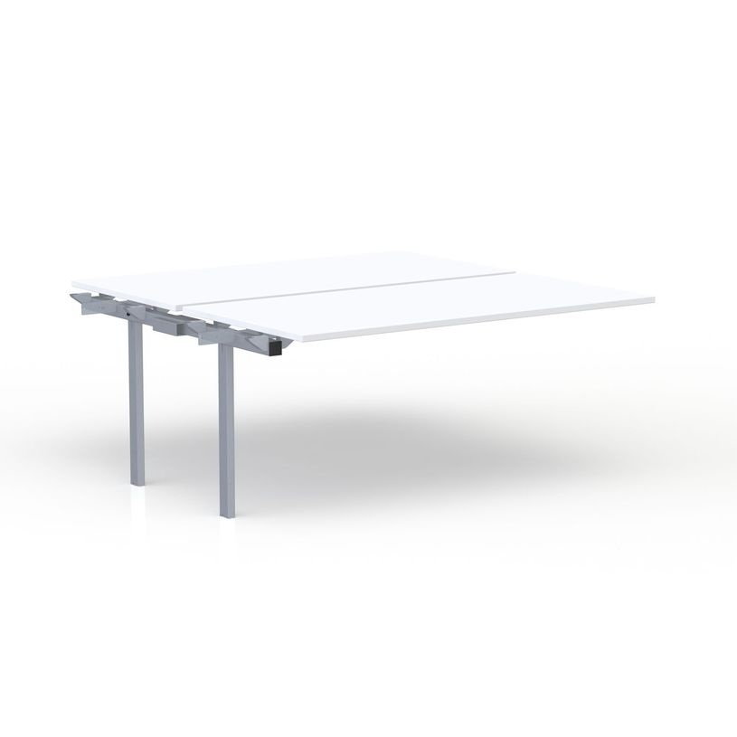3617350005233-Bureau Bench CONECT - plan suivant - L140 x P165 cm - plateau blanc - pieds gris-P_405153719_1-0