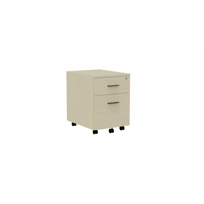 3617350001655-Caisson mobile MÉLINA - 2 tiroirs - L42 x P55,5 x H58,7 cm - imitation érable - poignée-P_405153824_1-0