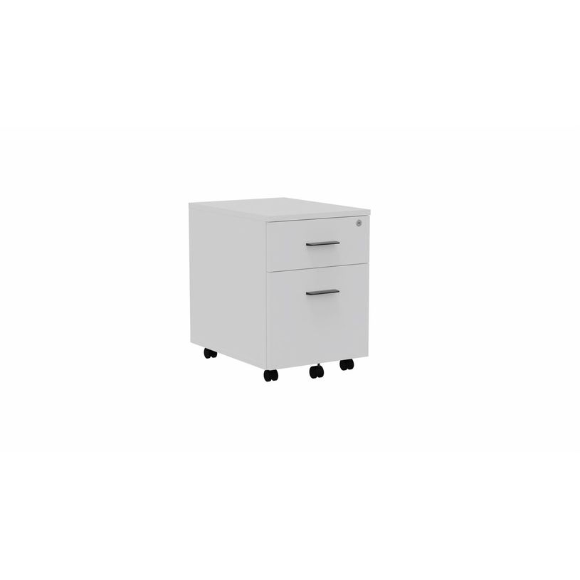 3617350001624-Caisson mobile MÉLINA - 2 tiroirs - L42 x P55,5 x H58,7 cm - blanc - poignées noires-P_405153827_1-0