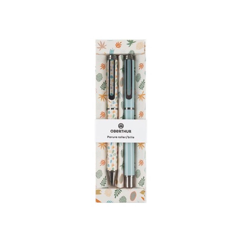 3664447158693-Oberthur Carmen - Parure de stylo à bille et roller - vert de gris-P_405153927_2-0