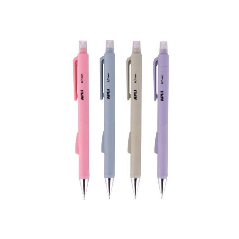 8410782195436-APLI - Porte-mine - 0.7 mm - rétractable - avec gomme (pack de 20)-P_405154110_1-0