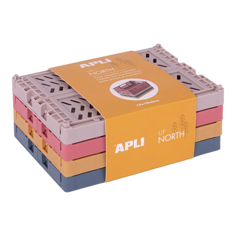 8410782195542-APLI Up North - boîte de rangement - beige, jaune moutarde, rose corail, bleu grisâtre (-P_405154112_1-0